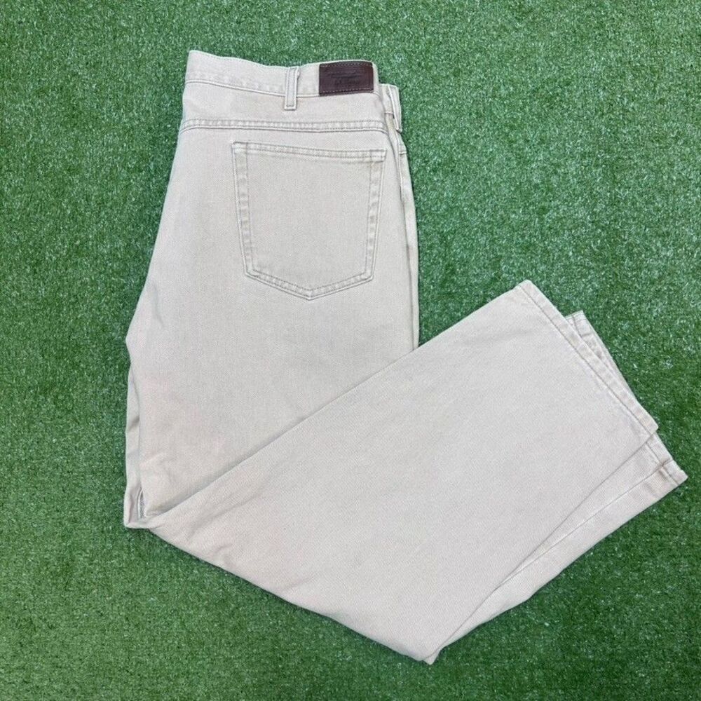 Vintage LL Bean Double L Jeans Men's 40x29 Brown Acid Wash Union Made In The USA
